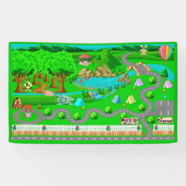 車のキャンプ場の道路3x5バナー 横断幕