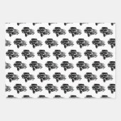 車のクラシックグラフィック模様 ラッピングペーパーシート (正面3)