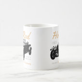 車のクラシックコミュニティタイポグラフィ コーヒーマグカップ (中央)