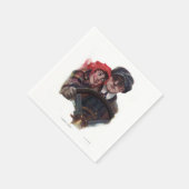 車のクラシックロマンチックな冬のヴィンテージイラストレーション スタンダードカクテルナプキン (角)