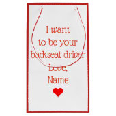 車のクラシックヴィンテージロマンチックな冬イラストレーション スモールペーパーバッグ (裏面)