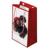 車のクラシックヴィンテージロマンチックな冬イラストレーション スモールペーパーバッグ (正面アングル)