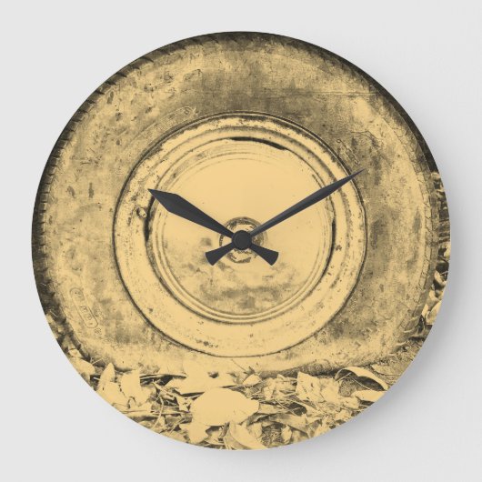 車のクラシック古い車#2 ラージ壁時計 (正面)