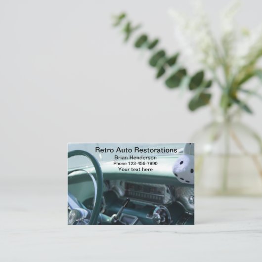 車のクラシック車復旧 名刺 (スタンド正面)