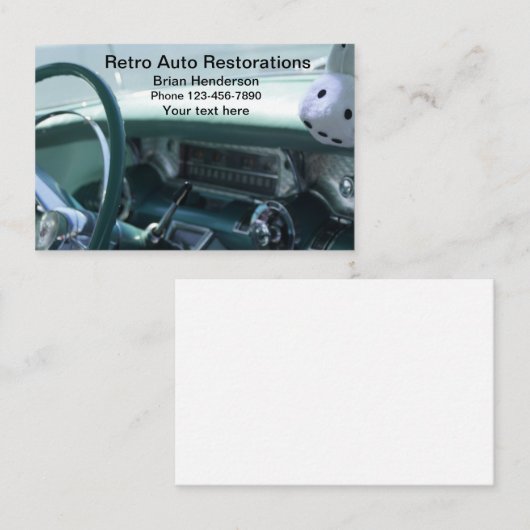 車のクラシック車復旧 名刺 (正面/裏面)