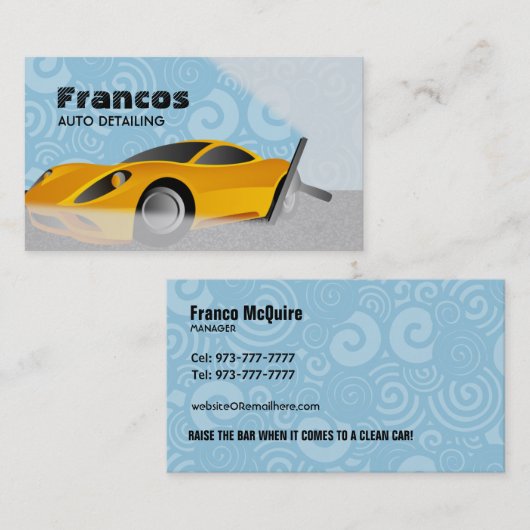 車のクリーニングの名刺 名刺 (正面/裏面)