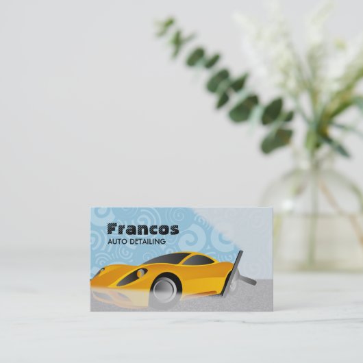 車のクリーニングの名刺 名刺 (スタンド正面)