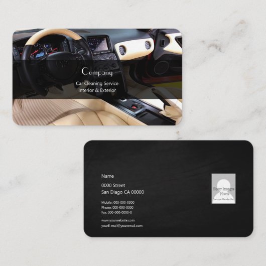 車のクリーニングサービス 名刺 (正面/裏面)