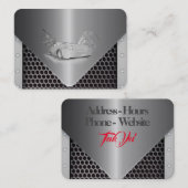 車のクールスケッチを持つ灰色の金属色 名刺 (正面/裏面)