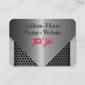 車のクールスケッチを持つ灰色の金属色 名刺 (裏面)