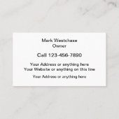 車のクール車のオーディオ詳細アラーム 名刺 (裏面)