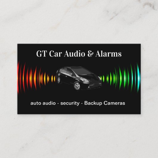 車のクール車のオーディオ詳細アラーム 名刺 (正面)