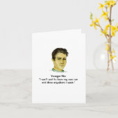 車のグリーティングカードを運転する若い人と年上の人 カード (黄色い花)