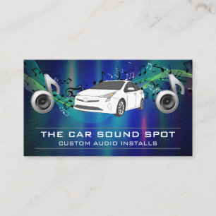 車のサラウンドサウンド 音楽ノート 名刺