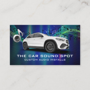車のサラウンドサウンド 音楽ノート 自動サービス 名刺