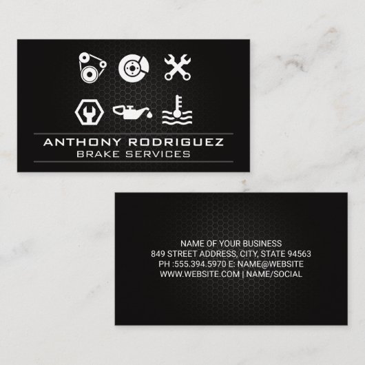 車のサービスのアイコン |自動 名刺 (正面/裏面)