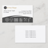 車のサービスアイコン黒の名刺 名刺 (正面/裏面)