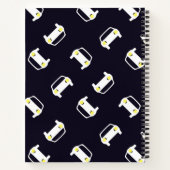 車のサービス白いシルエットパターンブルー ノートブック (裏面)