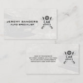 車のサービス |レンチとタイヤ |車クラシック車 名刺 (正面/裏面)