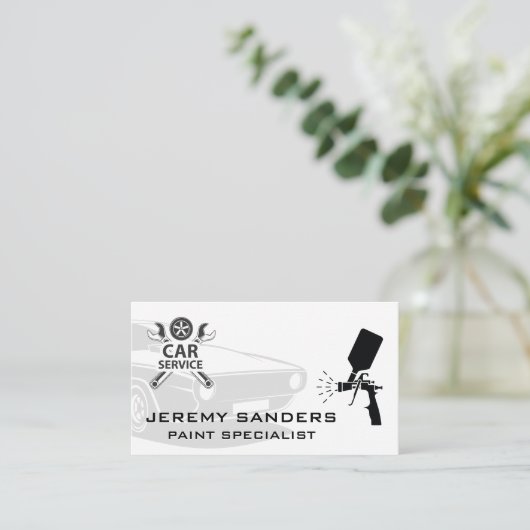 車のサービス | 自動サー絵を描ビス名刺 名刺 (スタンド正面)