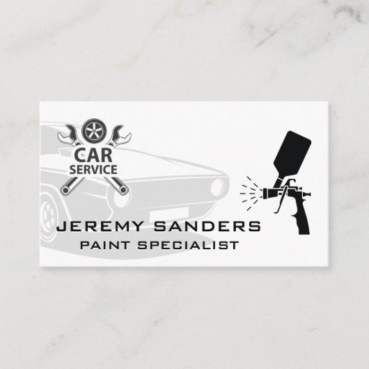 車のサービス | 自動サー絵を描ビス名刺 名刺 (正面)