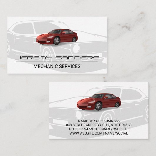 車のサービス | 自動 | 整備士名刺 名刺 (正面/裏面)