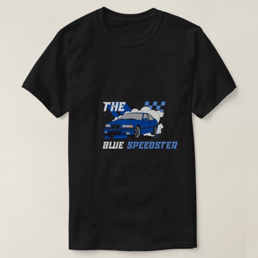 車のシャツ青いスピードスターTシャツ Tシャツ (デザイン正面)