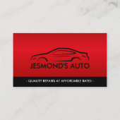 車のシルエット – 整備士自動修復 名刺 (裏面)