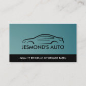 車のシルエット – 整備士自動修復 名刺 (裏面)