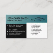 車のシルエット – 整備士自動修復 名刺 (正面)