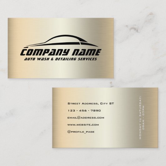 車のスタイルカーフェイクのロゴメタリックビジネスc 名刺 (正面/裏面)