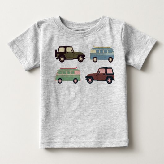 車のセーター ベビーTシャツ (正面)