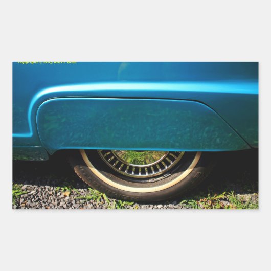 車のタイヤのシール 長方形シール (正面)