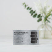 車のタイヤ |金属ブラシ付き背景 名刺 (スタンド正面)