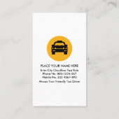 車のタクシーにスポットライトを当てるアイコン 名刺 (裏面)