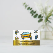 車のチューニング | 自動サービス 名刺 (スタンド正面)
