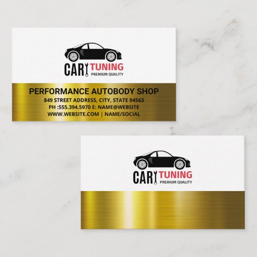車のチューニング |自動ショップ 名刺 (正面/裏面)