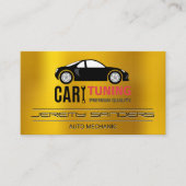 車のチューニング |自動修復金ゴールドメタル 名刺 (正面)