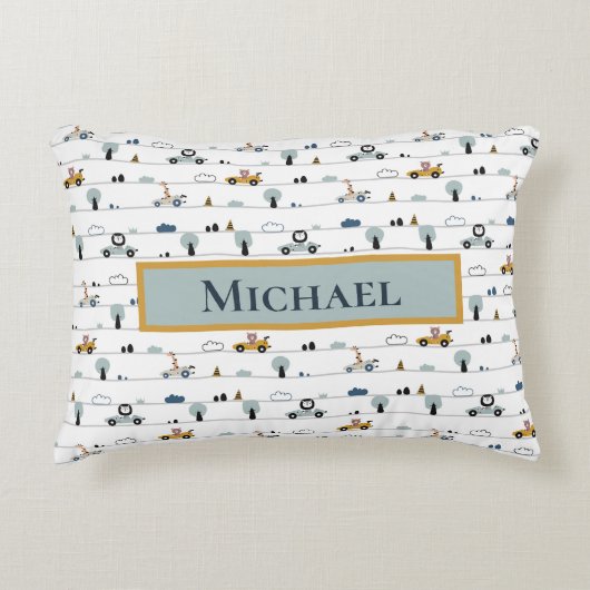 車のテーマ4 パーソナライズされた アクセントクッション (正面)