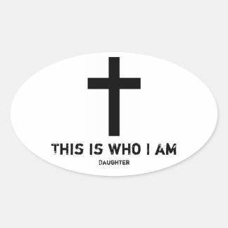 車のデカール（娘） 楕円形シール