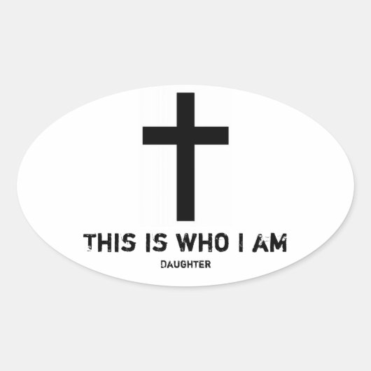 車のデカール（娘） 楕円形シール (正面)