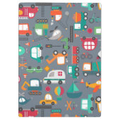 車のトラックの子どものパターン  クリップボード (裏面)