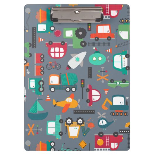 車のトラックの子どものパターン  クリップボード (正面)