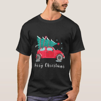 車のトラッククリスマス2020 Firツリー上の車のクリスマスVaca Tシャツ