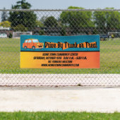 車のハロウィーンをトランクまたは治療でドライブ 横断幕 (インサイチュ)