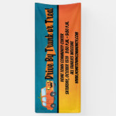 車のハロウィーンをトランクまたは治療でドライブ 横断幕 (縦)