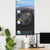 車のハンドルの成長チャート。 ポスター (ホームオフィス)