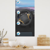 車のハンドルの成長チャート。 ポスター (キッチン)