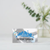 車のバブルのロゴ | 作業者のクリーニング 名刺 (スタンド正面)