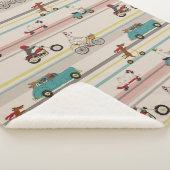 車のパターンで移動する犬 シェルパブランケット (3/4)